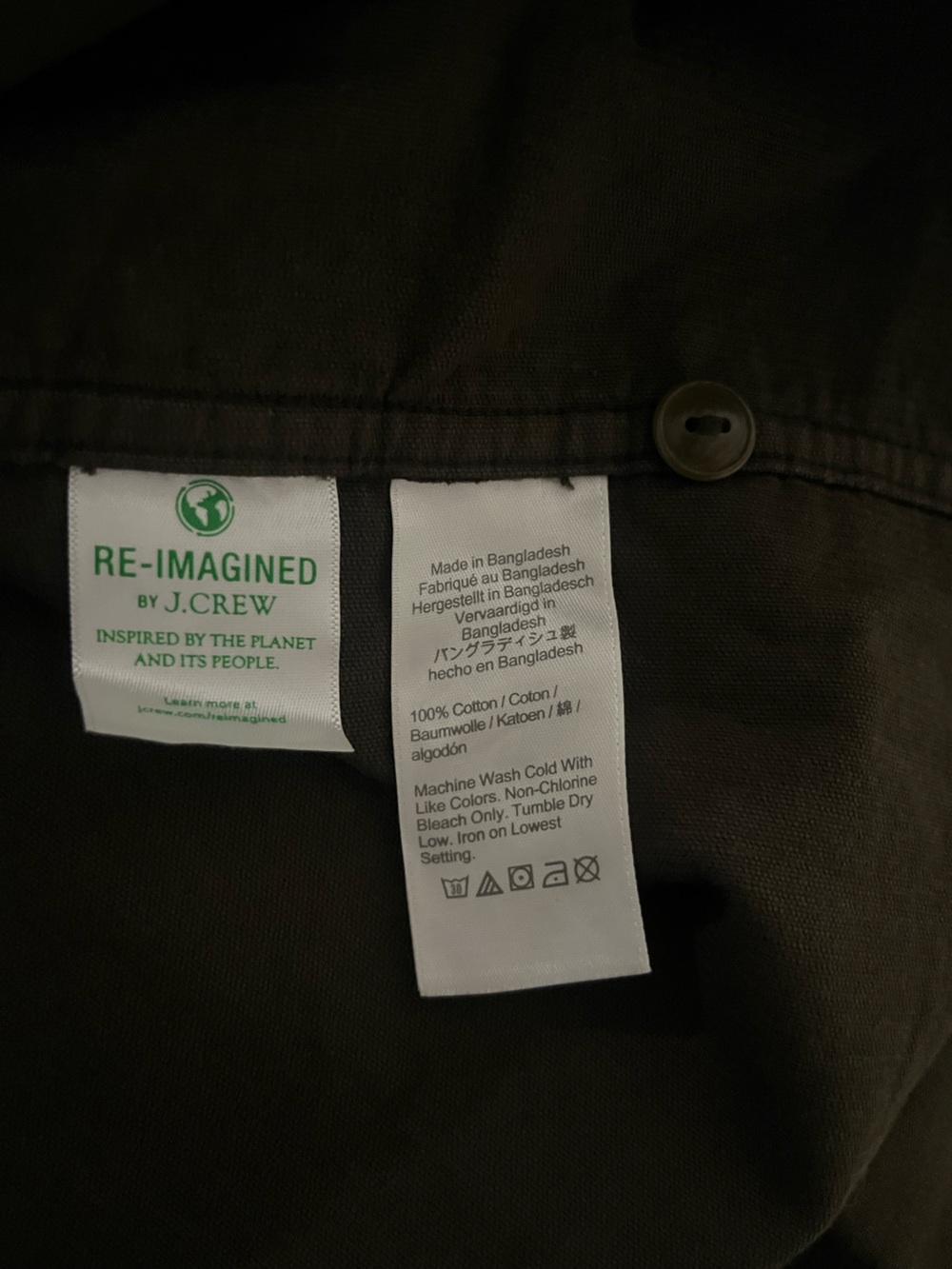 J. Crew Olive Green Corduroy Button-Down Overshirt - Picture 5 of 11